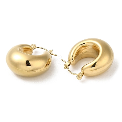 304 Stainless Steel Plain Thick Hoop Earrings EJEW-Z026-09G-1