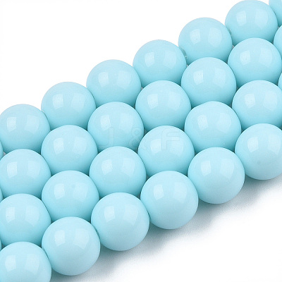 Opaque Solid Color Glass Beads Strands GLAA-T032-P6mm-10-1