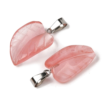 Cherry Quartz Glass Pendants G-B127-01P-07-1