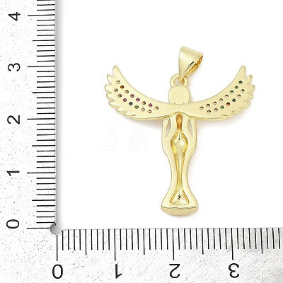 Brass Micro Pave Cubic Zirconia Pendants KK-D317-093G-02-1