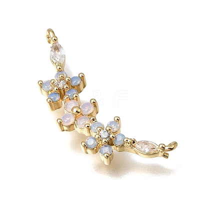 Brass Pave Clear Cubic Zirconia Pendants KK-K427-05B-G-1