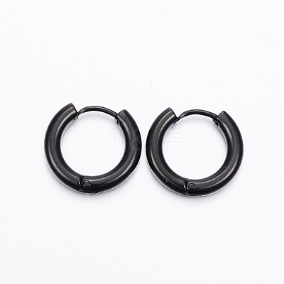304 Stainless Steel Huggie Hoop Earrings EJEW-F111-16mm-B-1