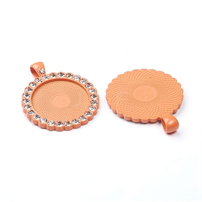 Alloy Pendant Cabochon Settings PALLOY-WH0066-33D-1