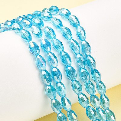 Electroplate Glass Beads Strands LS-GC6X9MMC20Y-AB-1