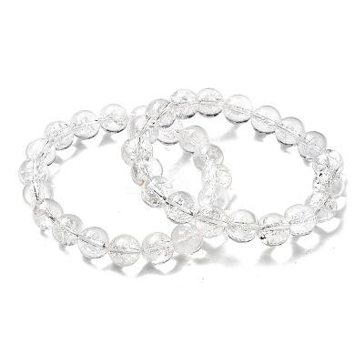 Natural Quartz Crystal Round Beads Stretch Bracelets for Women BJEW-L712-B03-10mm-1