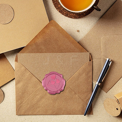 100Pcs Valentine's Day Adhesive Wax Seal Stickers DIY-CP0010-17C-1