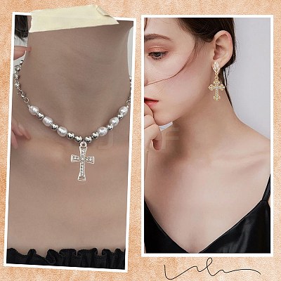 32Pcs 8 Styles Alloy Rhinestone Pendants FIND-SC0016-43-1