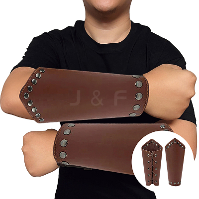 Imitation Leather Wrap Wide Cord Bracelet with Wax Strap AJEW-CL0003-72C-1