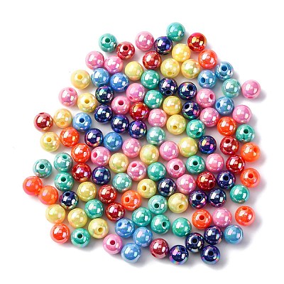 200Pcs Opaque Acrylic Beads MACR-FP0001-17A-1