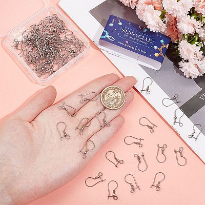 100Pcs 316L Surgical Stainless Steel Hoop Earring Findings STAS-SC0008-52-1