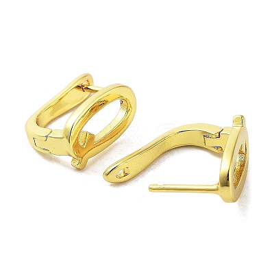 Brass Letter Stud Earrings for Women EJEW-A038-01Q-G-1