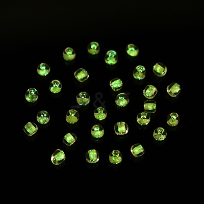 Glow in the Dark Luminous Transparent 8/0 Glass Seed Beads SEED-YWC0001-01G-1