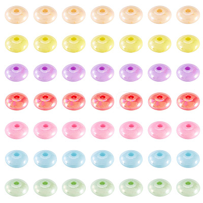 350Pcs 7 Colors UV Plating Opaque Acrylic Beads MACR-TA0002-31-1