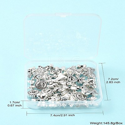 60Pcs 12 Styles Tibetan Style Alloy Beads FIND-CJ0002-28A-1