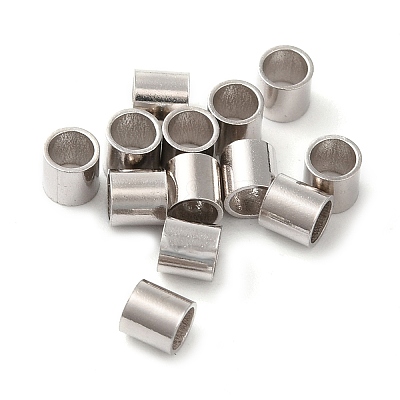 Rhodium Plated 925 Sterling Silver Crimp Beads STER-Z006-01E-P-1