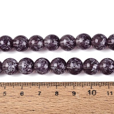 Transparent Half Spray Painted Glass Beads Strands GLAA-Q110-02A-10-1