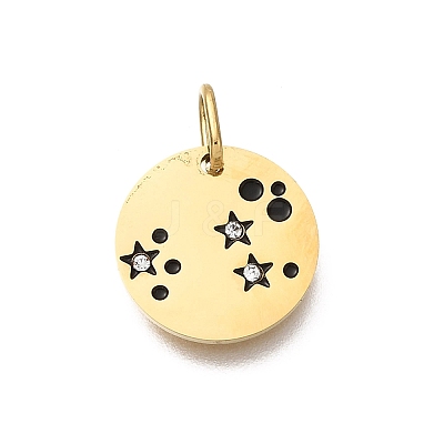 Twelve Constellations 304 Stainless Steel Enamel Pendants STAS-A148-01G-07-1