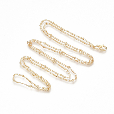 Brass Coated Iron Curb Chain Necklace Making MAK-T006-01KC-1