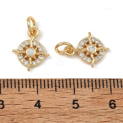 SHEGRACE Brass Micro Pave Cubic Zirconia Charms XGRQ3P426-596G-1
