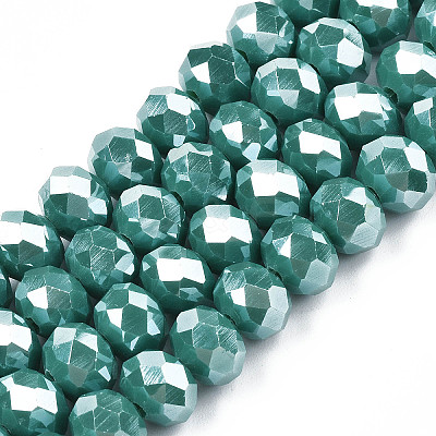 Electroplate Glass Beads Strands EGLA-A044-P8mm-A09-1