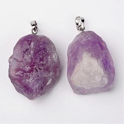 Natural Amethyst Pendants G-G884-A04-1