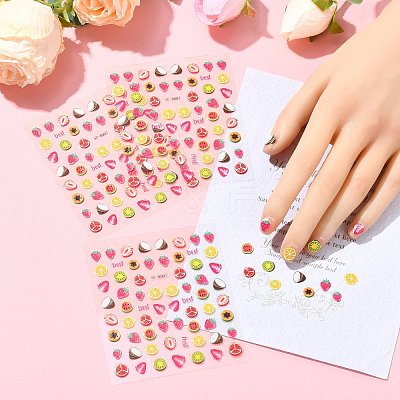 60Pcs Fruits Theme Paper Nail Art Stickers AJEW-CJC0018-05A-1