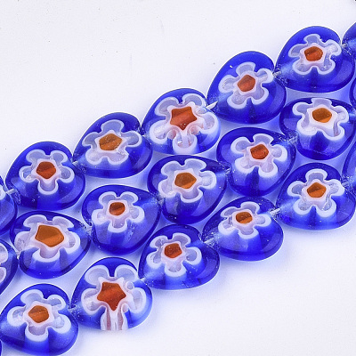 Handmade Millefiori Lampwork Beads Strands LAMP-S191-19A-M-1