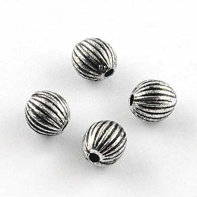 Round Antique Acrylic Corrugated Beads PACR-S208-83AS-1