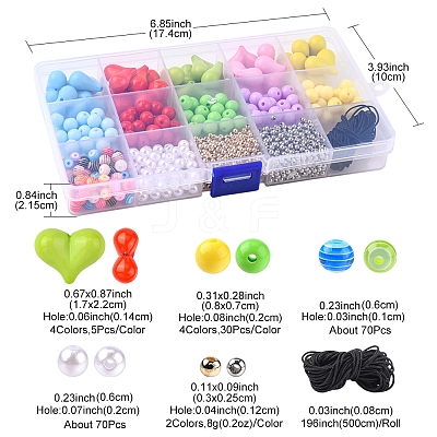 DIY Candy Color Beaded Necklace Mobile Strap Lanyard Making Kit DIY-YW0006-07-1