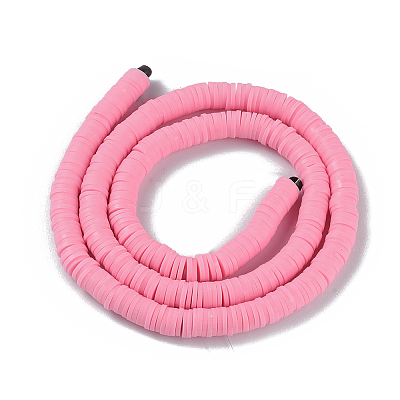 Flat Round Handmade Polymer Clay Beads CLAY-R067-6.0mm-28-1