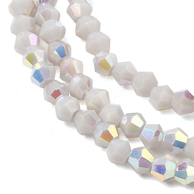AB Color Plated Opaque Glass Beads Strands GLAA-G127-02H-1