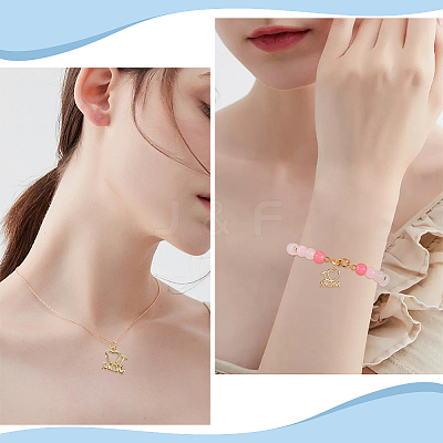 8Pcs Mother's Day Rack Plating Brass Charms KK-BBC0013-94-1