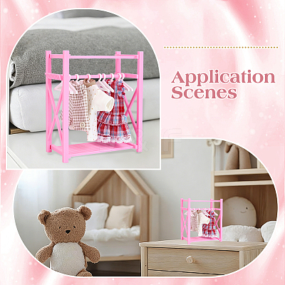 Plastic Mini Clothes Closet with Coat Hanger DOLL-WH0007-14A-1