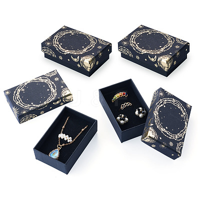 10Pcs Sun Moon Star Printed Cardboard Gift Boxes CBOX-TA0001-21D-1