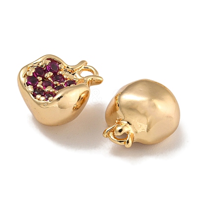 Brass Micro Pave Clear Cubic Zirconia Charms KK-U037-12G-04-1
