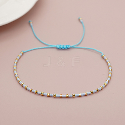 Glass Seed Beads Braided Bead Bracelets MT5795-4-1