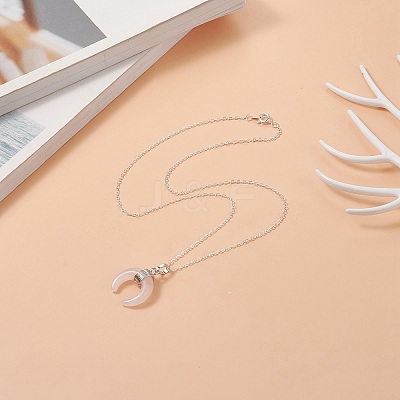 Natural Rose Quartz Geometric Pendant Necklace NJEW-JN04239-06-1