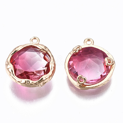 Two-Tone Faceted Glass Charms GLAA-S193-032E-1