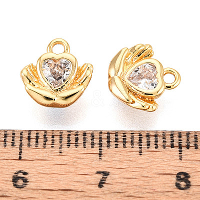 Brass Pave Cubic Zirconia Charms X1-KK-N263-100G-1