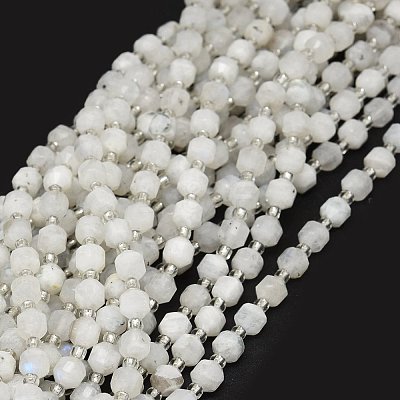 Natural Rainbow Moonstone Beads Strands G-O201B-16-1