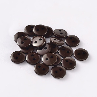 2-Hole Flat Round Resin Sewing Buttons for Costume Design BUTT-E119-34L-02-1