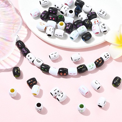 150Pcs 3 Colors Opaque Acrylic European Beads OACR-CJ0002-83-1