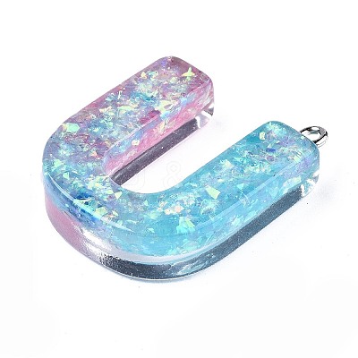 Transparent Epoxy Resin Pendants CRES-S364-002U-1