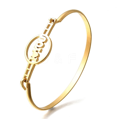 201 Stainless Steel Flat Round Link Bangles for Women LS-BJEW-R014-01G-04-1