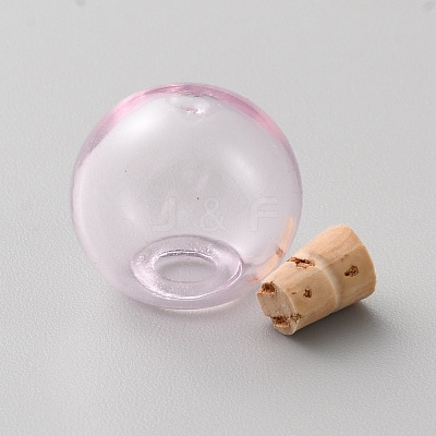 Transparent Glass Bottles Pendants Small DIY Bottles with Cork AJEW-WH0258-748C-01-1