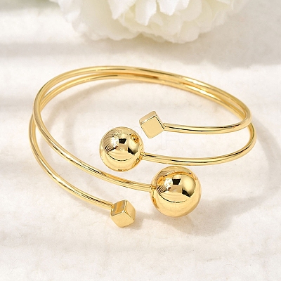 Brass Cuff Bangles for Women BJEW-D455-02G-1