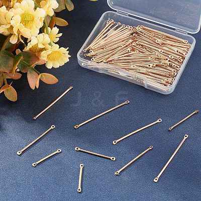 150Pcs 5 Style Eco-Friendly Brass Bar Links KK-SC0002-74KCG-1