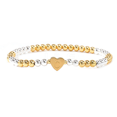 Brass Beads Stretch Bracelets for Women CW0227-13-1