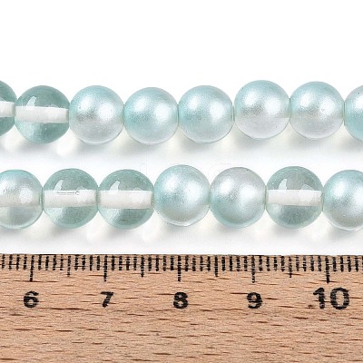 Baking Paint Transparent Glass Beads Strands DGLA-N011-8mm-05-1