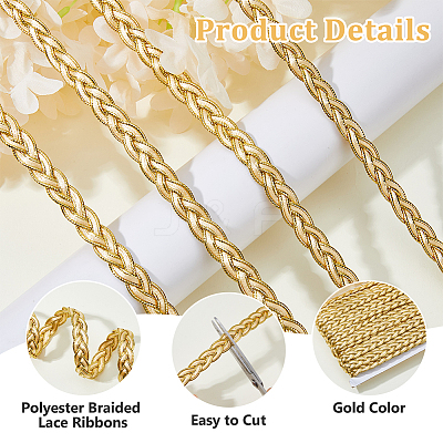 Polyester Braided Lace Ribbons OCOR-WH0105-181A-1